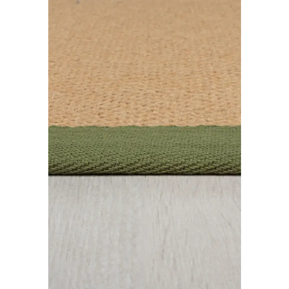 flycarpets KIRA VLOERKLEED JUTE - LAAGPOLIG - VISGRAATPATROON MODERN - NATUREL / GROEN