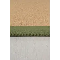 flycarpets KIRA VLOERKLEED JUTE - LAAGPOLIG - VISGRAATPATROON MODERN - NATUREL / GROEN