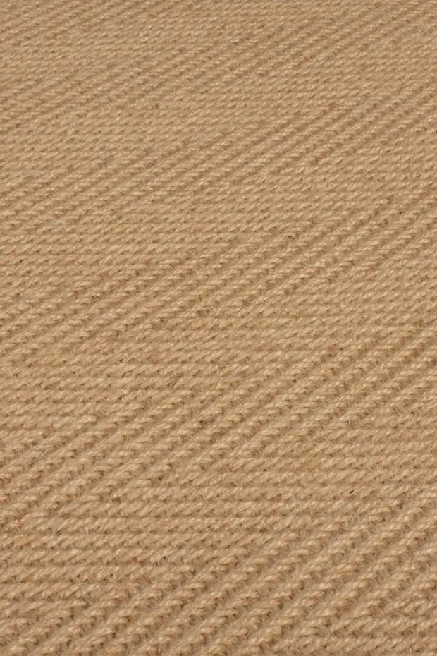 Kira vloerkleed - Jute - Laagpolig - Visgraatpatroon Modern - Naturel / Groen