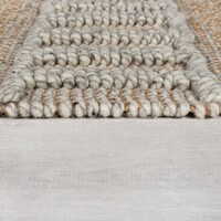 flycarpets MEDINA VLOERKLEED JUTE - LAAGPOLIG MODERN - NATUREL / GRIJS