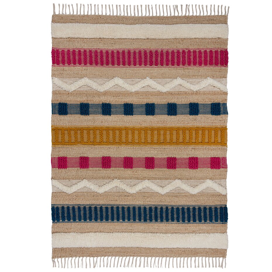 Medina vloerkleed - Jute - Laagpolig Modern - Naturel / Multi