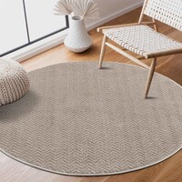 ROND LAAGPOLIG VLOERKLEED - JUNIUS MODERN EFFEN MOTIEF BEIGE