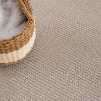 ROND LAAGPOLIG VLOERKLEED - JUNIUS EFFEN GESTREEPT BEIGE