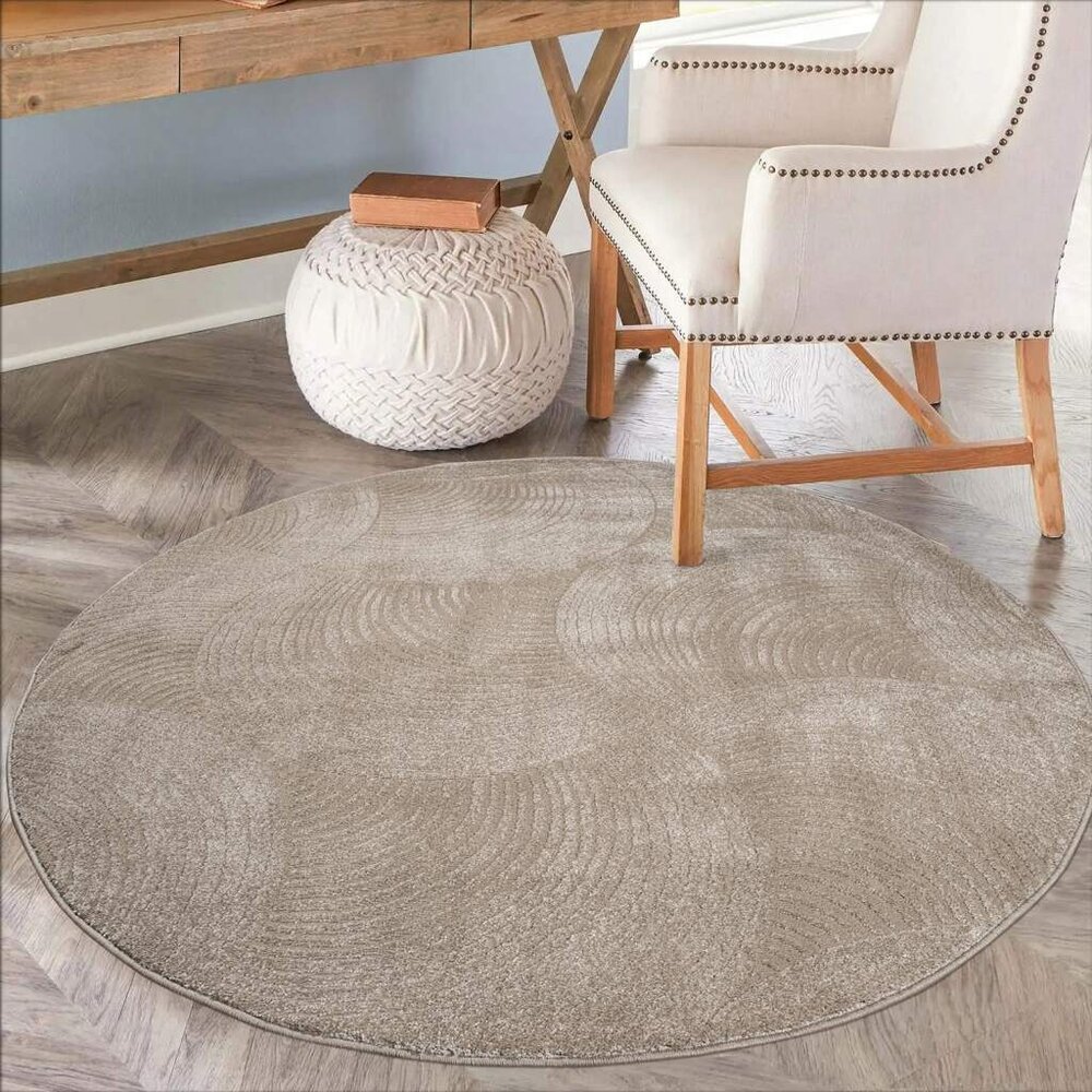 ROND LAAGPOLIG VLOERKLEED - JUNIUS MODERN BEIGE