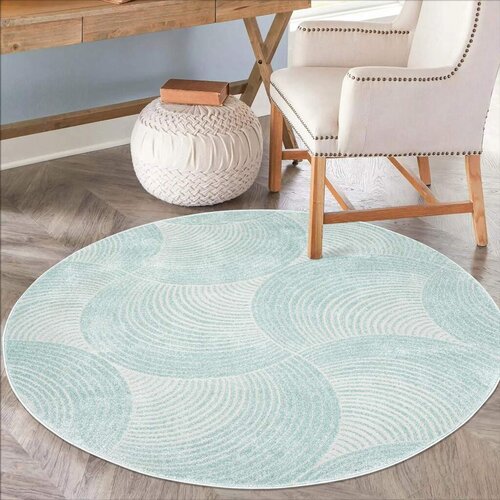 ROND LAAGPOLIG VLOERKLEED - JUNIUS MODERN MINT GROEN