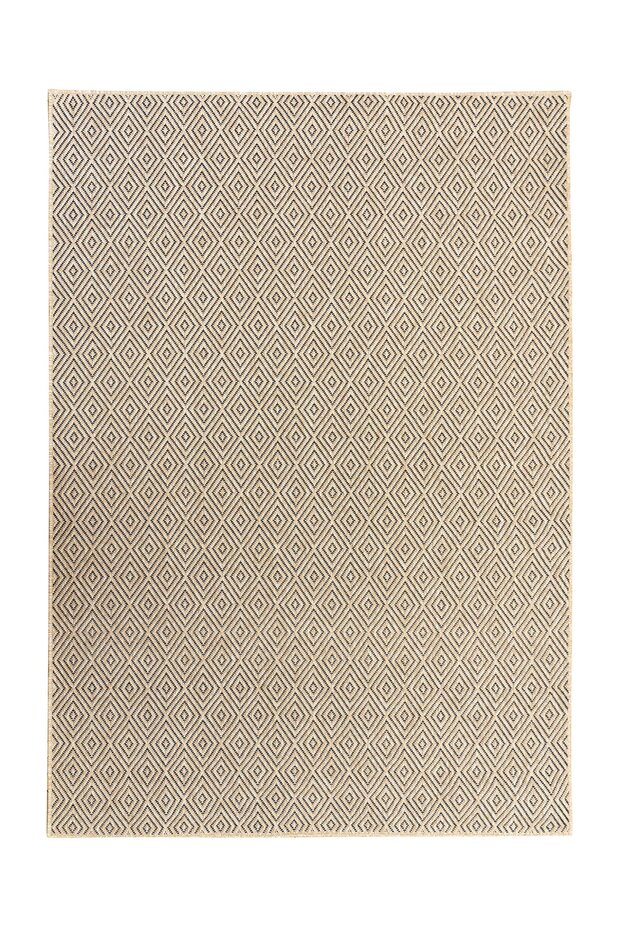 Jute Look Buitenkleed - Ceres Geruit Naturel / Zwart