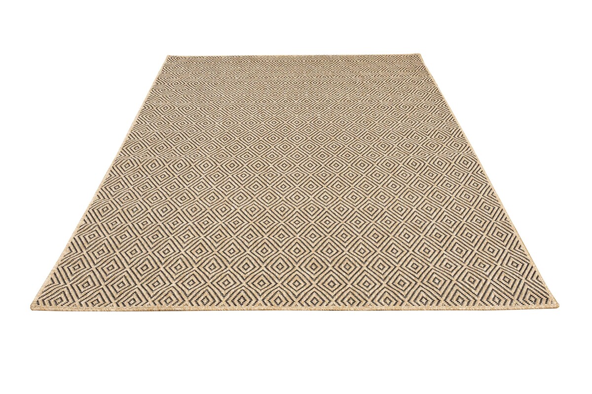 Jute Look Buitenkleed - Ceres Geruit Naturel / Zwart