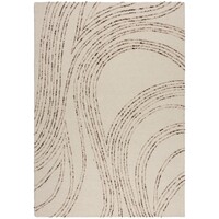 flycarpets ABSTRACT SWIRL VLOERKLEED LAAGPOLIG - 100% WOL MODERN - NATUREL / BRUIN / BEIGE