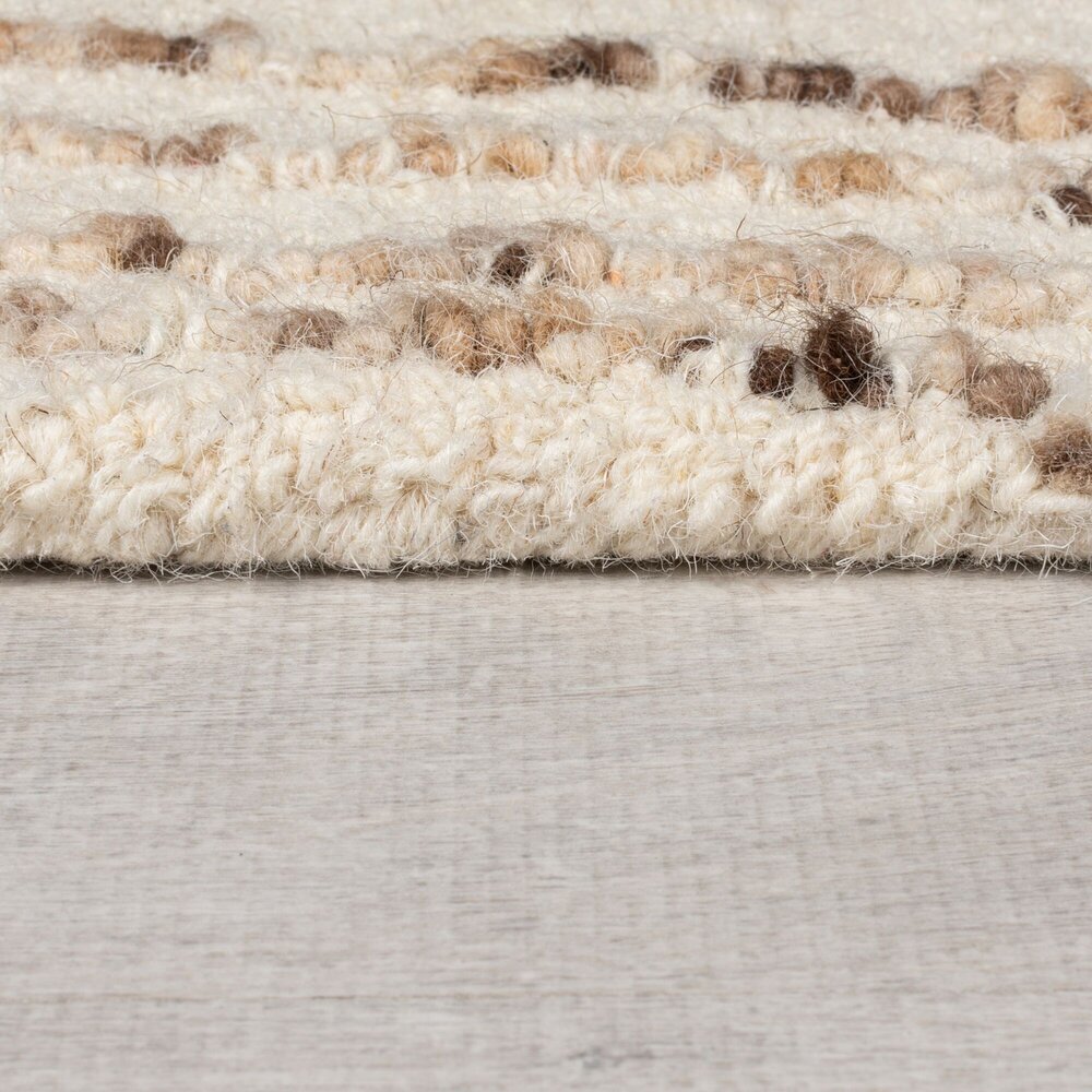 flycarpets ABSTRACT SWIRL VLOERKLEED LAAGPOLIG - 100% WOL MODERN - NATUREL / BRUIN / BEIGE