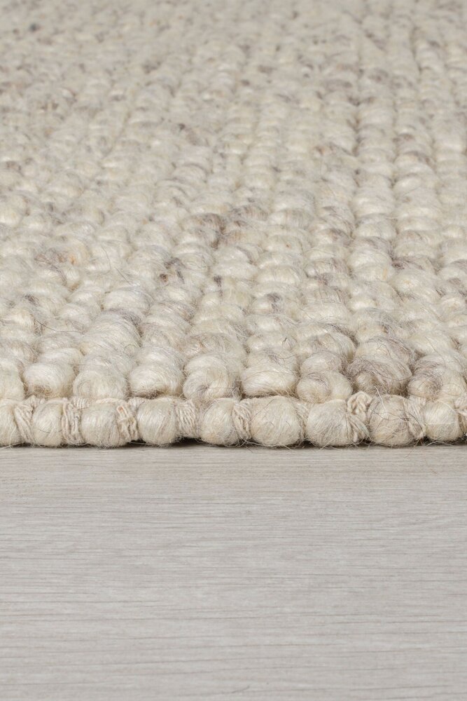 Minerals Uni vloerkleed - Laagpolig - Wol - Bolletjes Modern - Naturel / Beige Minerals Uni vloerkleed - Laagpolig - Wol - Bolletjes Modern - Naturel / Beige