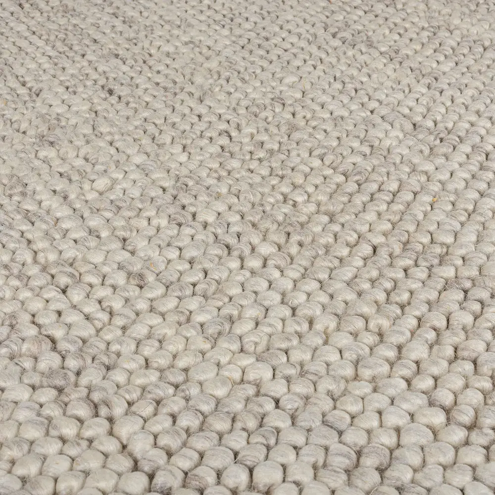 Minerals Uni vloerkleed - Laagpolig - Wol - Bolletjes Modern - Naturel / Beige Minerals Uni vloerkleed - Laagpolig - Wol - Bolletjes Modern - Naturel / Beige