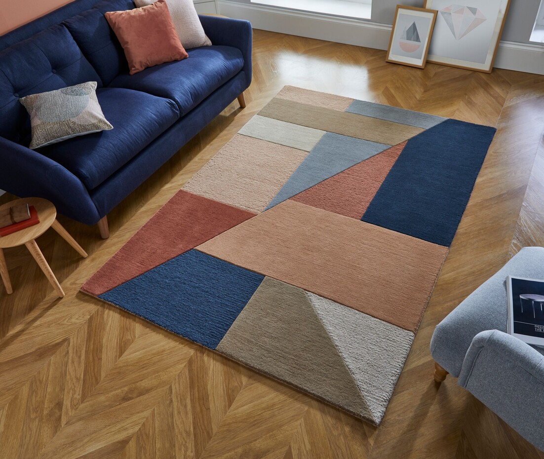 Alwyn vloerkleed - Laagpolig - 100% Wol - Geo Modern - Multi