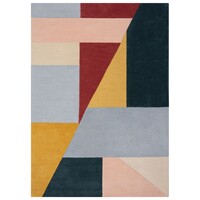 flycarpets ALWYN VLOERKLEED LAAGPOLIG - 100% WOL - GEO MODERN - MULTI / ROZE