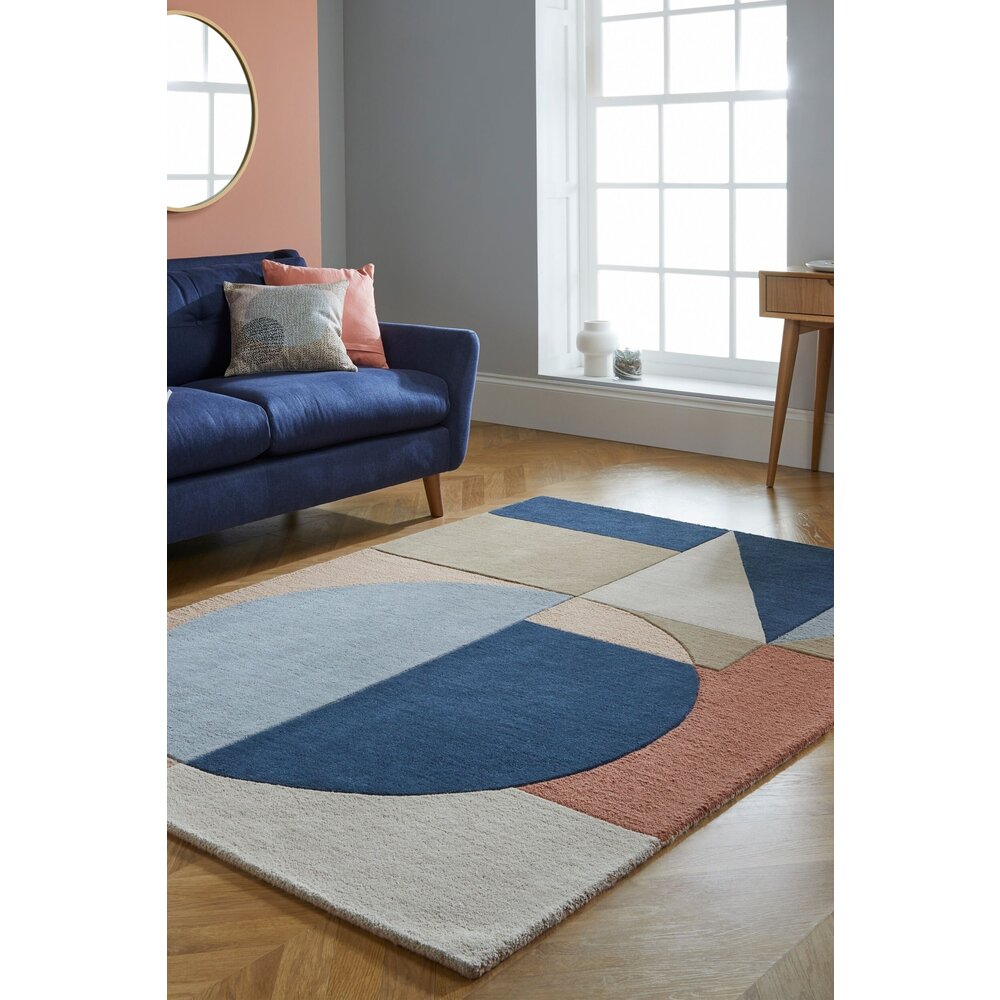 flycarpets ESRE VLOERKLEED LAAGPOLIG - 100% WOL - GEO MODERN - MULTI