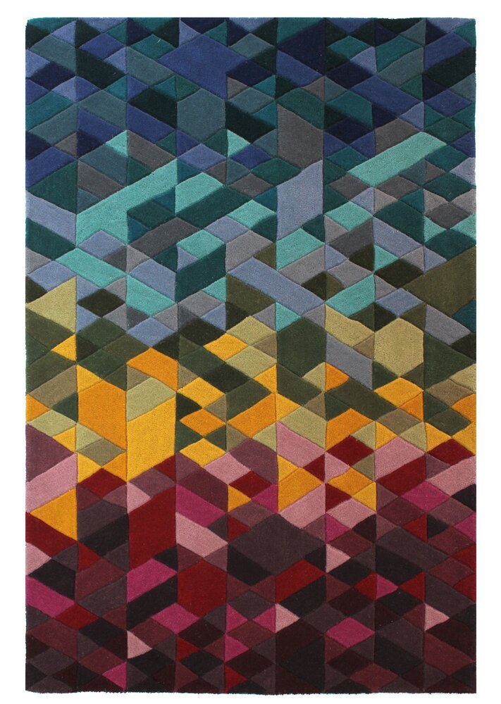 Kingston vloerkleed - Laagpolig - 100% Wol - Geo Modern - Multi Kingston vloerkleed - Laagpolig - 100% Wol - Geo Modern - Multi