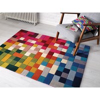 flycarpets LUCEA VLOERKLEED LAAGPOLIG - 100% WOL - GEBLOKT MODERN - MULTI