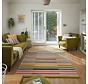 Piano vloerkleed - Laagpolig - 100% Wol - Gestreept Modern - Roze / Multi