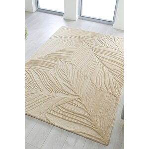 flycarpets MODERN WOLLEN VLOERKLEED - LINO LEAF NATUREL / CREME