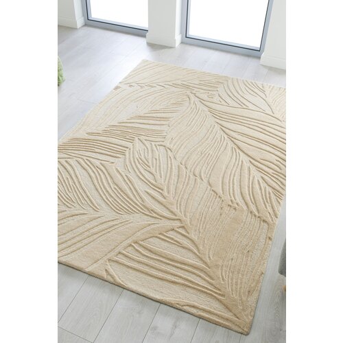 MODERN WOLLEN VLOERKLEED - LINO LEAF NATUREL / CREME