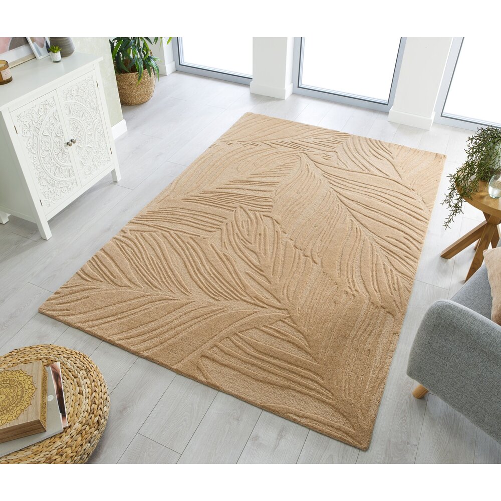 flycarpets MODERN WOLLEN VLOERKLEED - LINO LEAF BEIGE