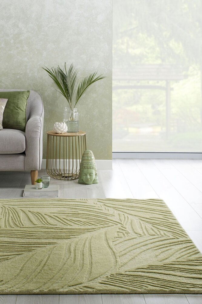 Modern Wollen vloerkleed - Lino Leaf Salie Groen Modern Wollen vloerkleed - Lino Leaf Salie Groen