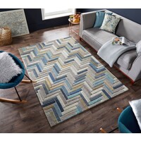 flycarpets RUSSO VLOERKLEED LAAGPOLIG - 100% WOL - GEO MODERN - NATUREL / MULTI