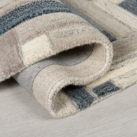 flycarpets RUSSO VLOERKLEED LAAGPOLIG - 100% WOL - GEO MODERN - NATUREL / MULTI