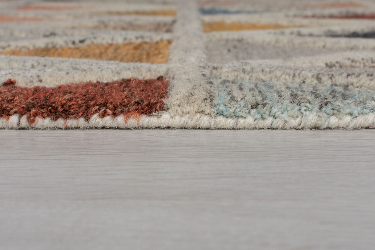Moretz vloerkleed - Laagpolig - 100% Wol - Geo Modern - Multi Moretz vloerkleed - Laagpolig - 100% Wol - Geo Modern - Multi