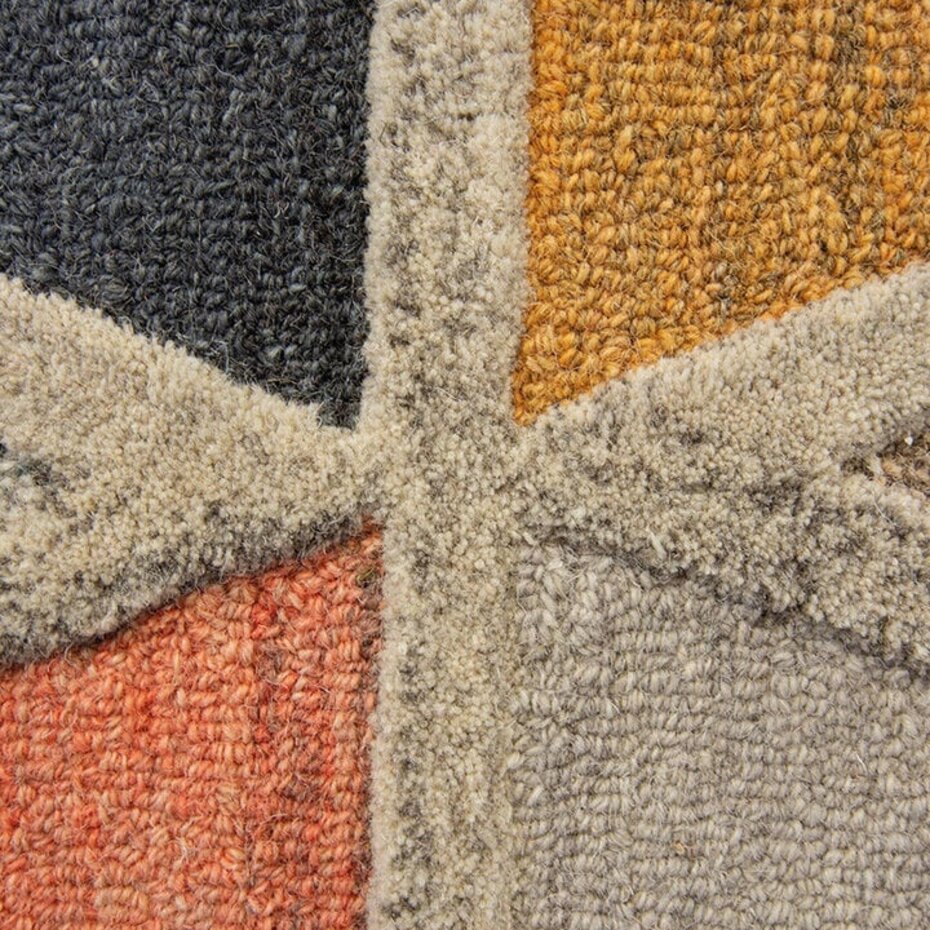 Moretz vloerkleed - Laagpolig - 100% Wol - Geo Modern - Multi Moretz vloerkleed - Laagpolig - 100% Wol - Geo Modern - Multi