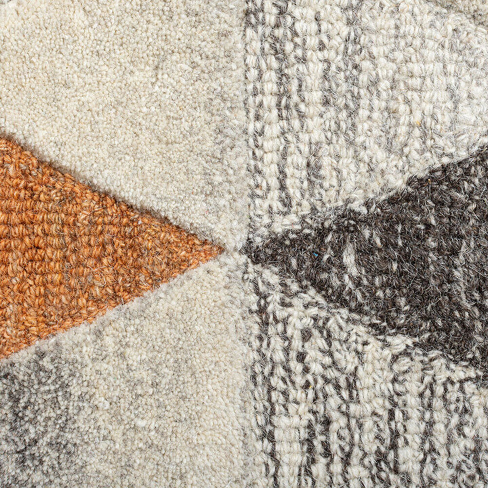 flycarpets AMARI VLOERKLEED LAAGPOLIG - 100% WOL - DRIEHOEK DESIGN MODERN - NATUREL / MULTI