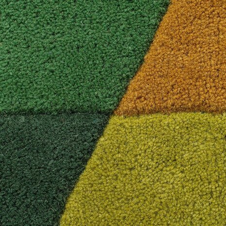 Rond wollen vloerkleed - Prism Geometrisch Groen/Multi