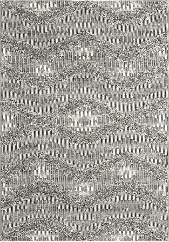 Mallorca Indoor & Outdoor Grijs vloerkleed - 3D Effect Mallorca Indoor & Outdoor Grijs vloerkleed - 3D Effect