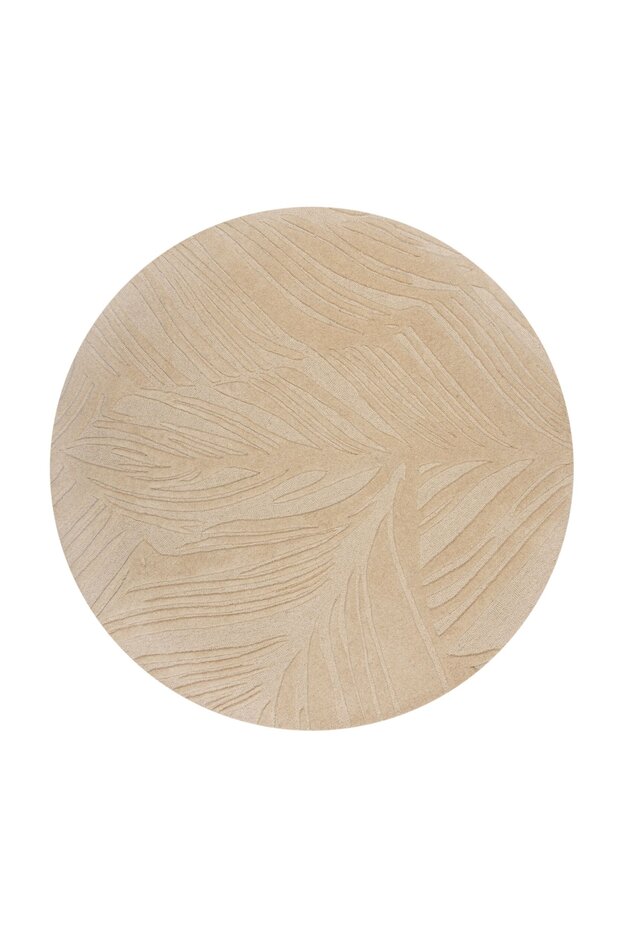 Rond Modern Wollen vloerkleed - Lino Leaf Naturel / Crème Rond Modern Wollen vloerkleed - Lino Leaf Naturel / Crème