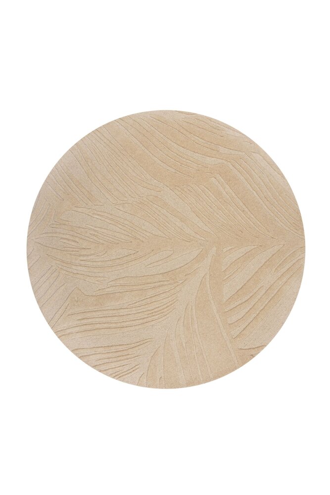 Rond Modern Wollen vloerkleed - Lino Leaf Naturel / Crème Rond Modern Wollen vloerkleed - Lino Leaf Naturel / Crème