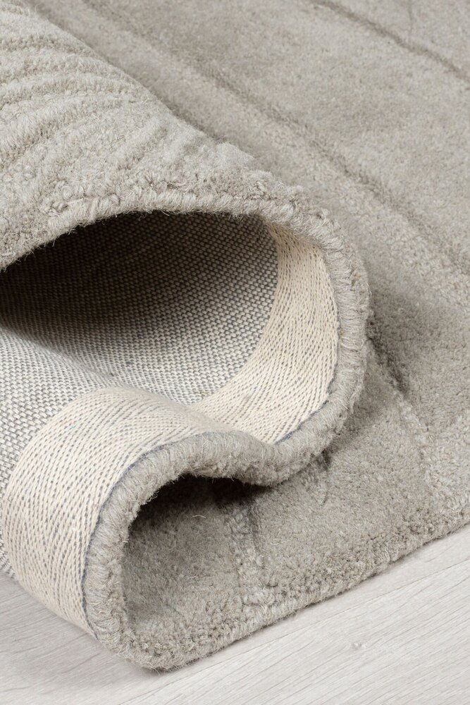 Rond Modern Wollen vloerkleed - Lino Leaf Grijs Rond Modern Wollen vloerkleed - Lino Leaf Grijs