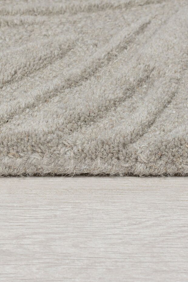 Rond Modern Wollen vloerkleed - Lino Leaf Grijs Rond Modern Wollen vloerkleed - Lino Leaf Grijs