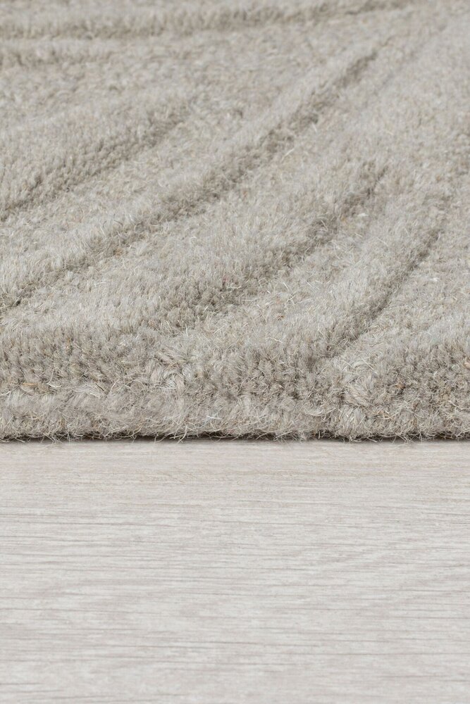 Rond Modern Wollen vloerkleed - Lino Leaf Grijs Rond Modern Wollen vloerkleed - Lino Leaf Grijs
