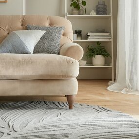 Rond Modern Wollen vloerkleed - Lino Leaf Grijs