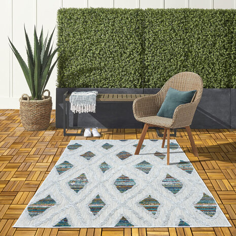 Lilah Indoor & Outdoor Multi vloerkleed - Geruit