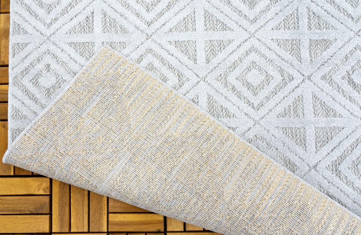 Lilah Indoor & Outdoor Grijs vloerkleed - Geruit