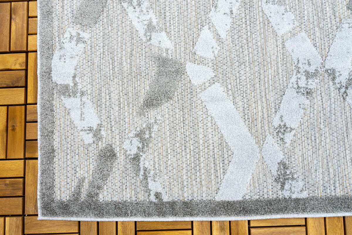 Lilah Indoor & Outdoor Grijs vloerkleed - Geruit