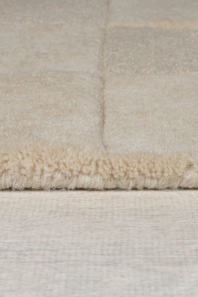 Checkerboard vloerkleed - Laagpolig - 100% Wol Modern - Naturel / Beige Checkerboard vloerkleed - Laagpolig - 100% Wol Modern - Naturel / Beige