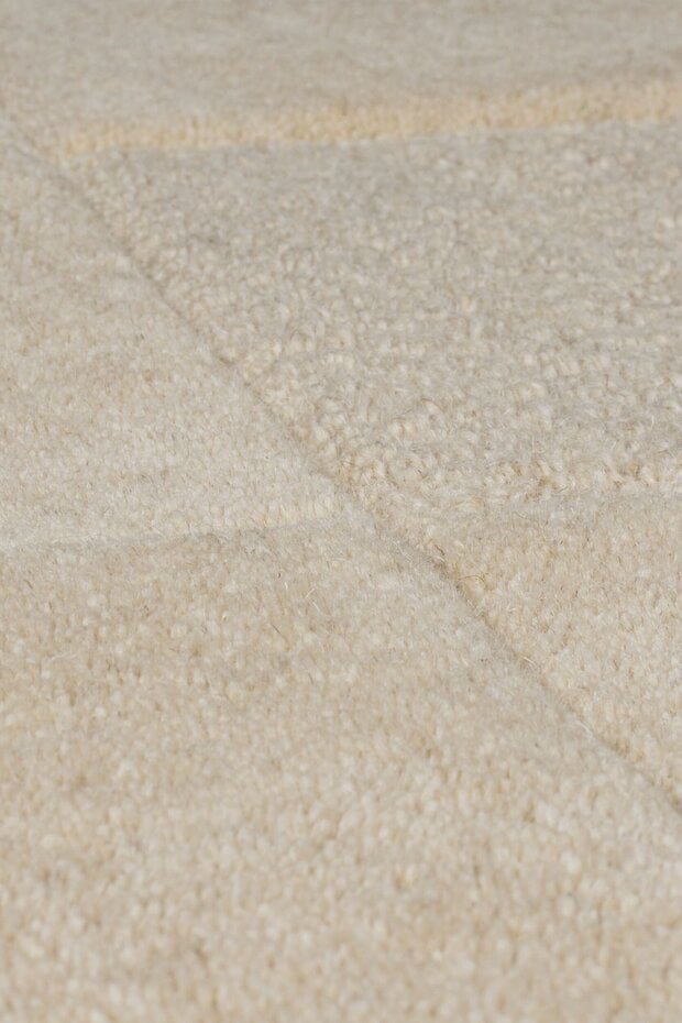 Checkerboard vloerkleed - Laagpolig - 100% Wol Modern - Naturel / Beige Checkerboard vloerkleed - Laagpolig - 100% Wol Modern - Naturel / Beige