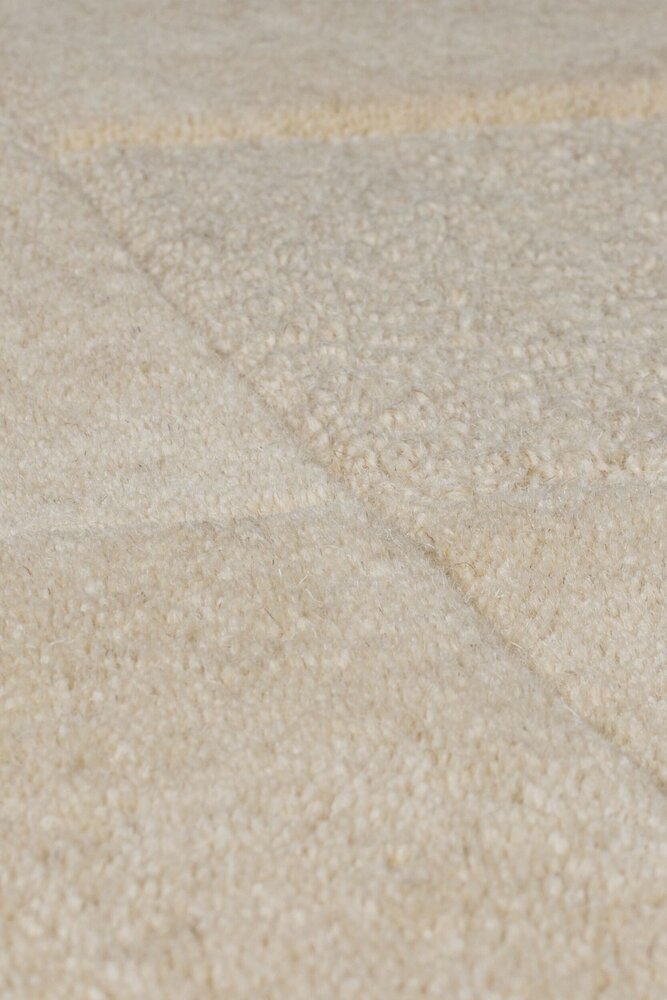 Checkerboard vloerkleed - Laagpolig - 100% Wol Modern - Naturel / Beige Checkerboard vloerkleed - Laagpolig - 100% Wol Modern - Naturel / Beige