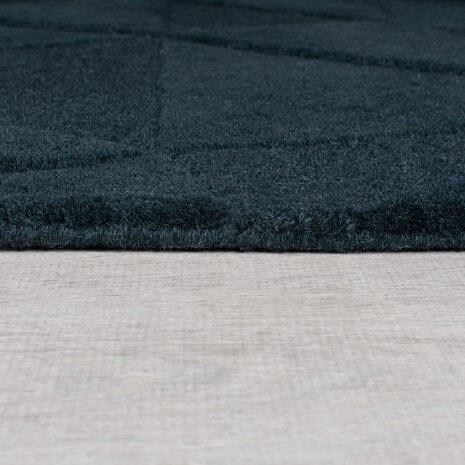 Shard vloerkleed - Laagpolig - 100% Wol - Geo Modern - Petrol