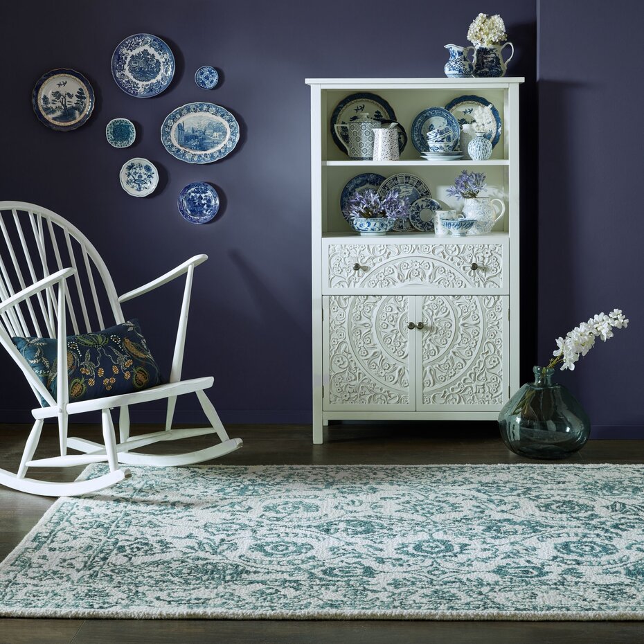 Yasmin Vintage Laagpolig - 100% Wol - Blauw