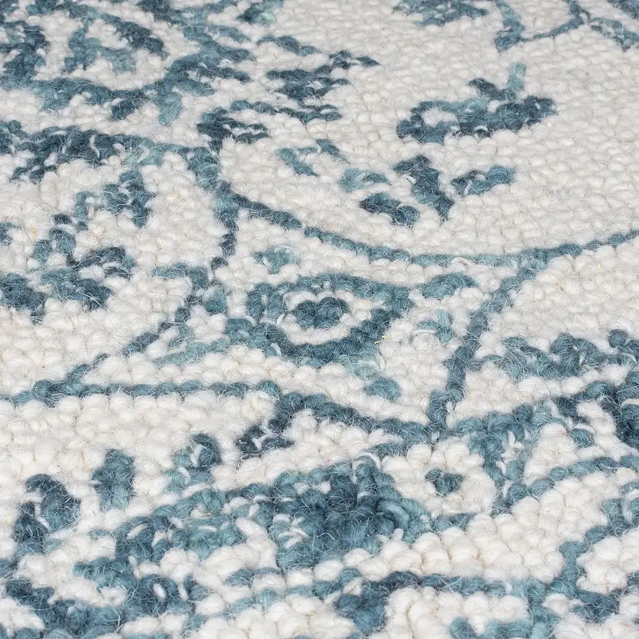 Yasmin Vintage Laagpolig - 100% Wol - Blauw