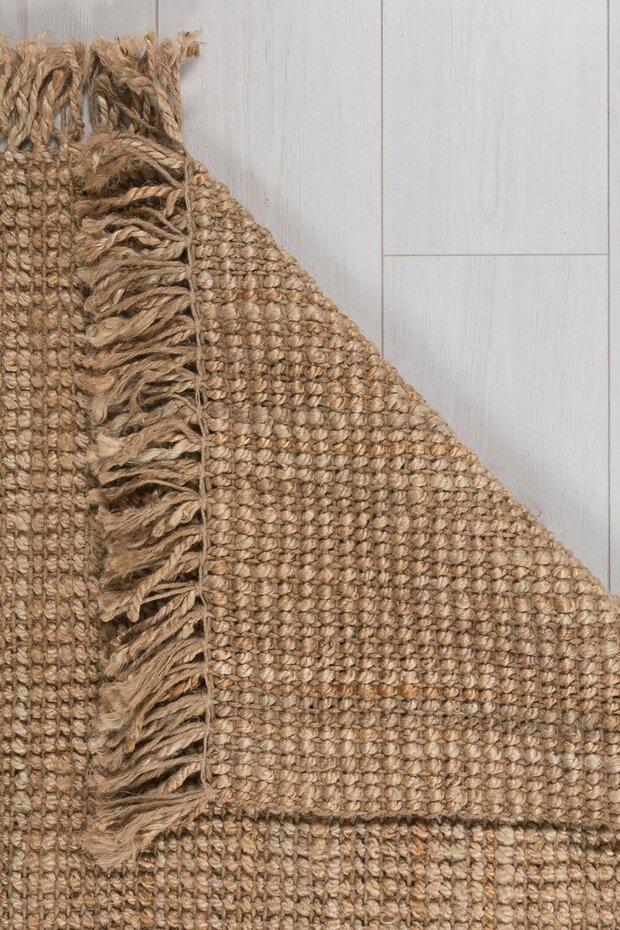Jute Boucle vloerkleed - Laagpolig - 100% Jute - Modern - Laagpolig - Naturel / Beige