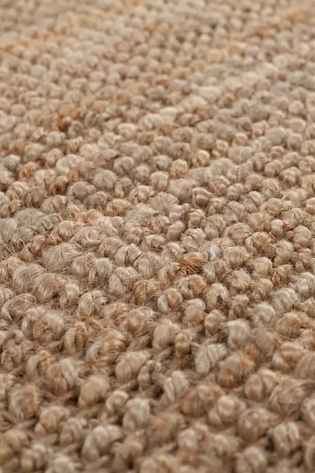 Jute Boucle vloerkleed - Laagpolig - 100% Jute - Modern - Laagpolig - Naturel / Beige