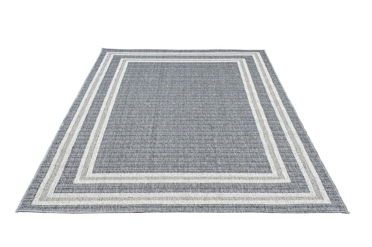 Belize Indoor & Outdoor Grijs vloerkleed - Kader Belize Indoor & Outdoor Grijs vloerkleed - Kader